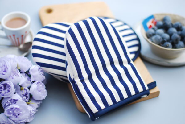 Thermal Guard Combo, Blue Stripes - Oven gloves/Heat insulation pad - Image 2