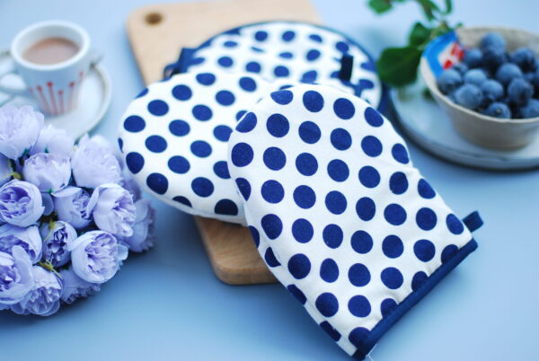 Thermal Guard Combo, Blue Dots - Oven gloves/Heat insulation pad - Image 3