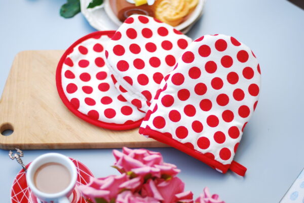 Thermal Guard Combo, Red Dots - Oven gloves/Heat insulation pad) - Image 2