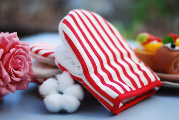 Thermal Guard Combo, Red Stripes - Oven gloves/Heat insulation pad - Image 3