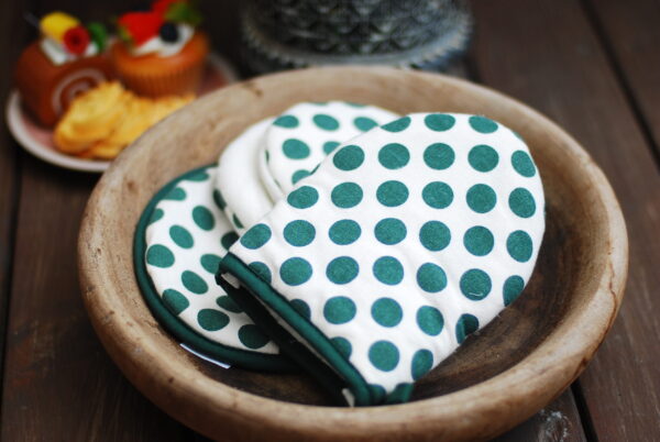 Thermal Guard Combo, Green Dots - Oven gloves/Heat insulation pad - Image 3