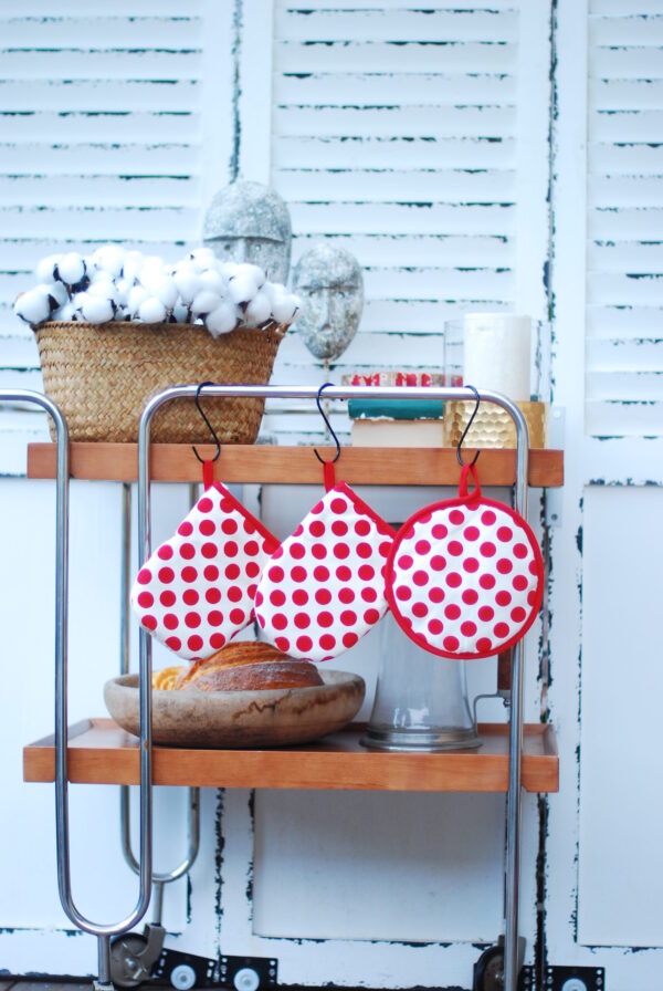 Thermal Guard Combo, Red Dots - Oven gloves/Heat insulation pad)