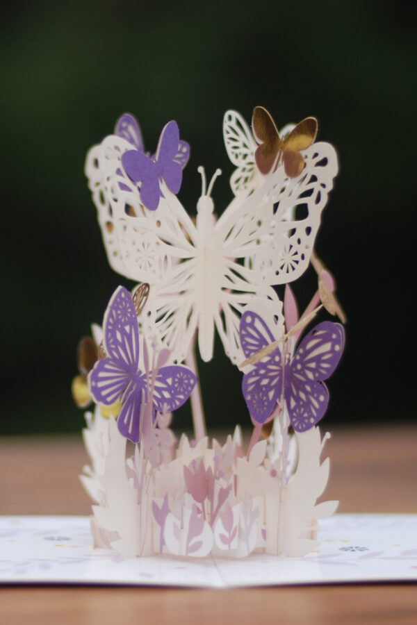 Card - Butterfly Kisses - Mother's Day/Best wishes - Purple - Image 3