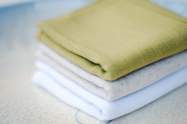 Tea towel set - Timeless Light - Cotton Linen, White/Oat/Mustard, Pack of 3