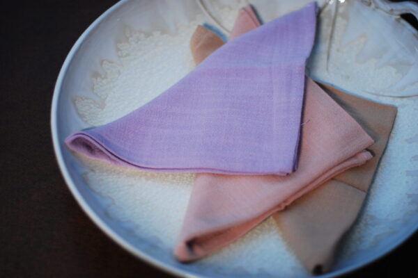Tea towel set - Earthy Elegance - Cotton Linen, Sand/Blush/Lavender, Pack of 3 - Image 2