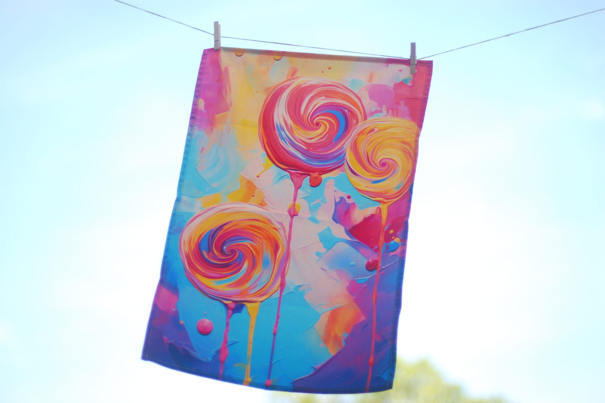 Tea Towel - Whirls of Color - Image 2