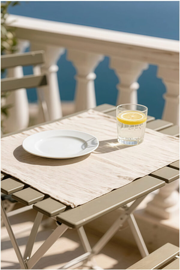 Table Set Summer – Jade Napkins & Flax Beige Placemats - Image 5
