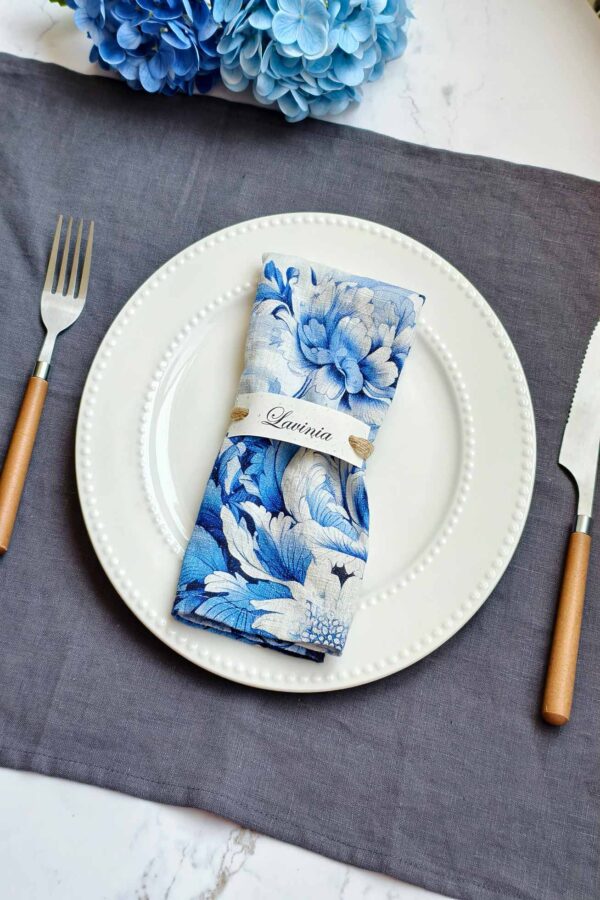 Single Napkin & Linen Placemat Set (Single Set) – Whisper of Spring - Image 4