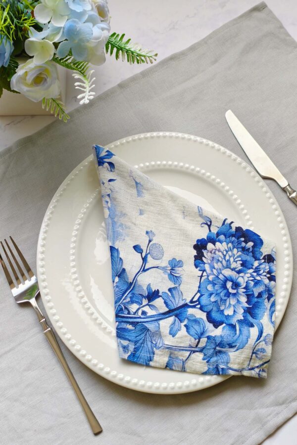 Single Napkin & Linen Placemat Set (Single Set) – Whisper of Spring - Image 7