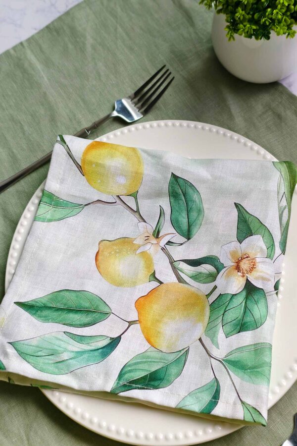 Napkin – Lemon Grove – Pure Linen - Image 4