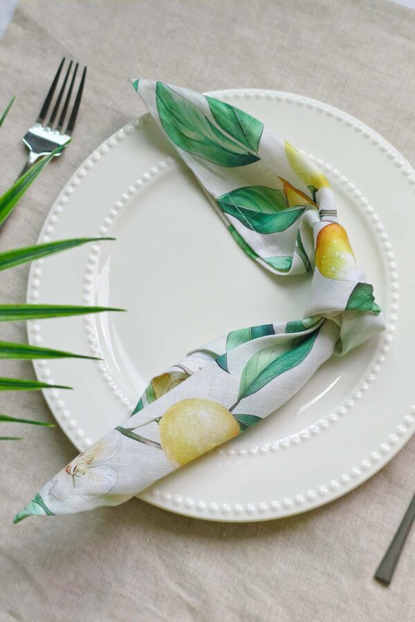 Napkin – Lemon Grove – Pure Linen - Image 3