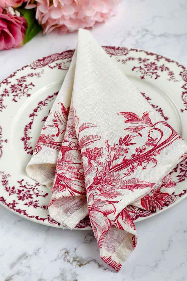 Napkin – Redbloom – Cotton-Linen - Image 4