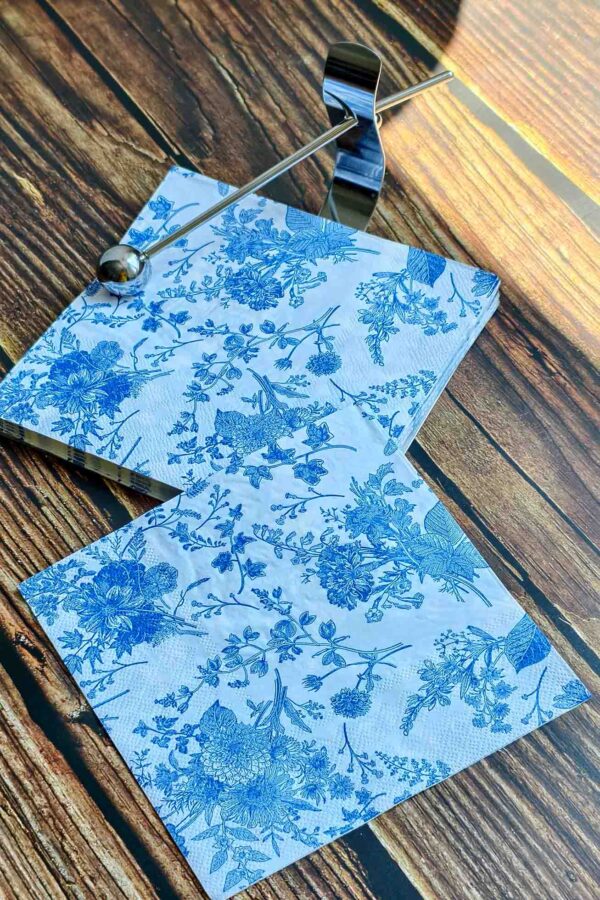 Paper Napkin – Blue Garden - Image 3