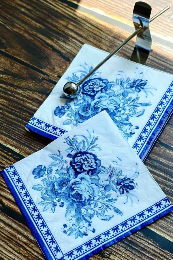 Paper Napkin – Blue Garden - Image 4