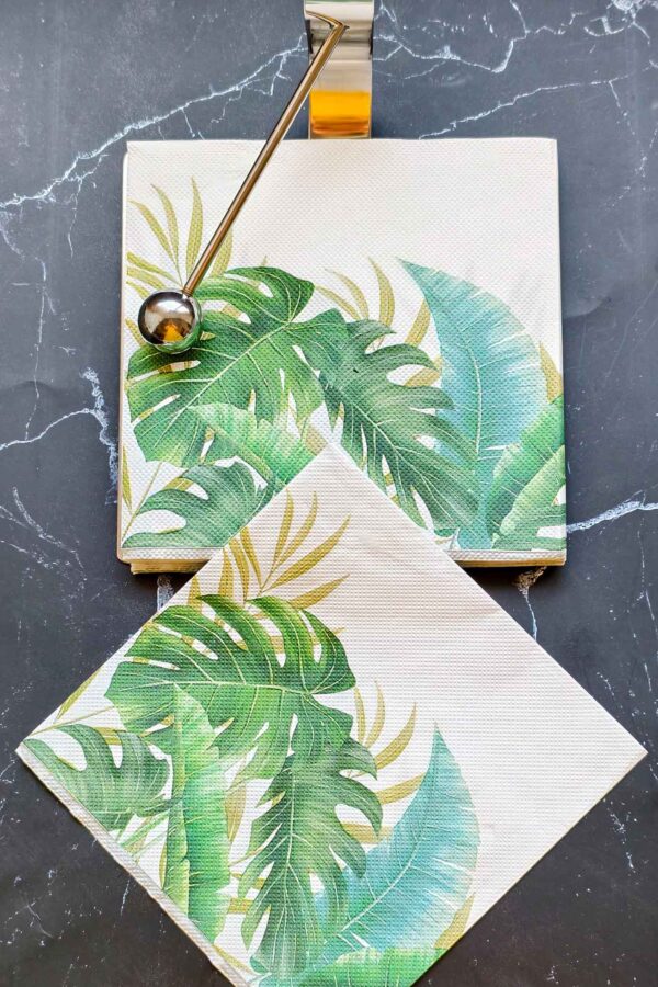 Paper Napkin – Green Leaves - Image 8
