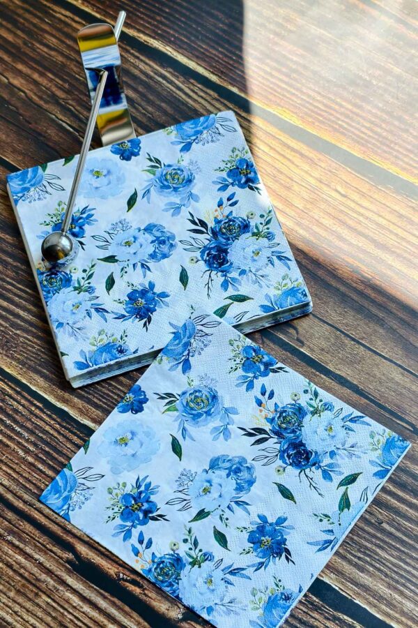 Paper Napkin – Blue Garden - Image 9
