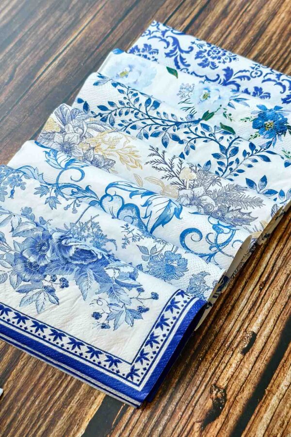 Paper Napkin – Blue Garden - Image 2