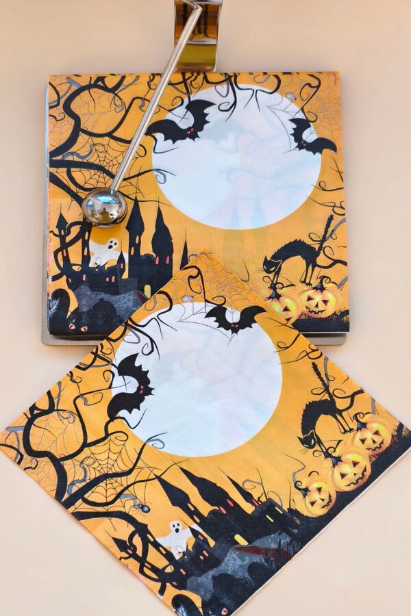 Paper Napkin – Halloween Pumpkins & Ghosts - Image 3