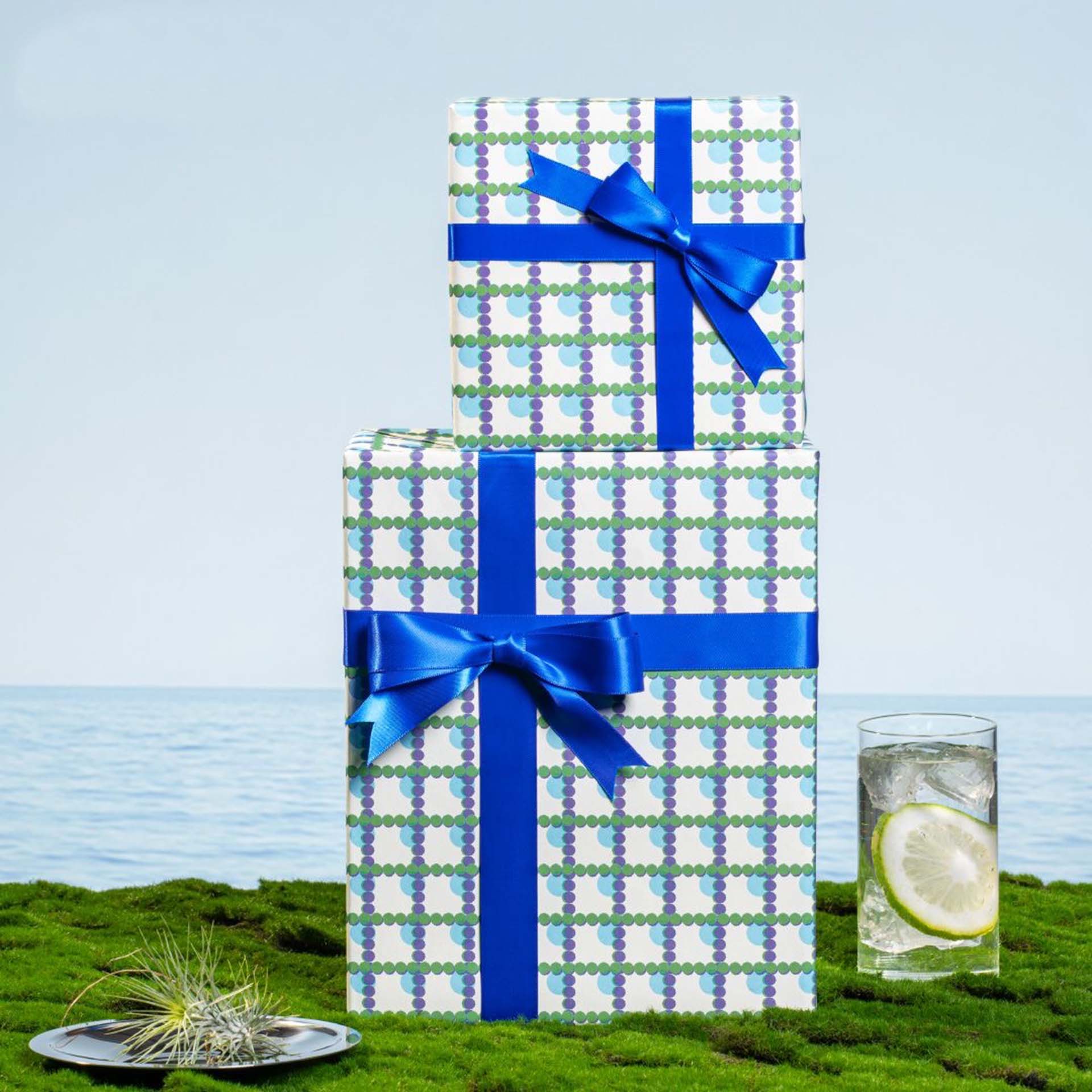 Wrapping Paper – Ocean Grid - Image 4