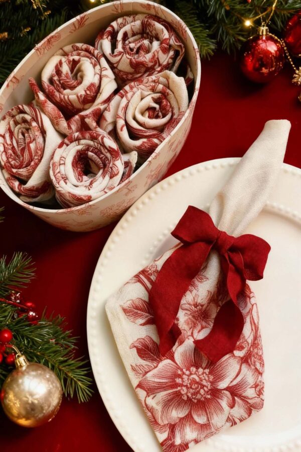 Napkin Gift Set - Winter Rose