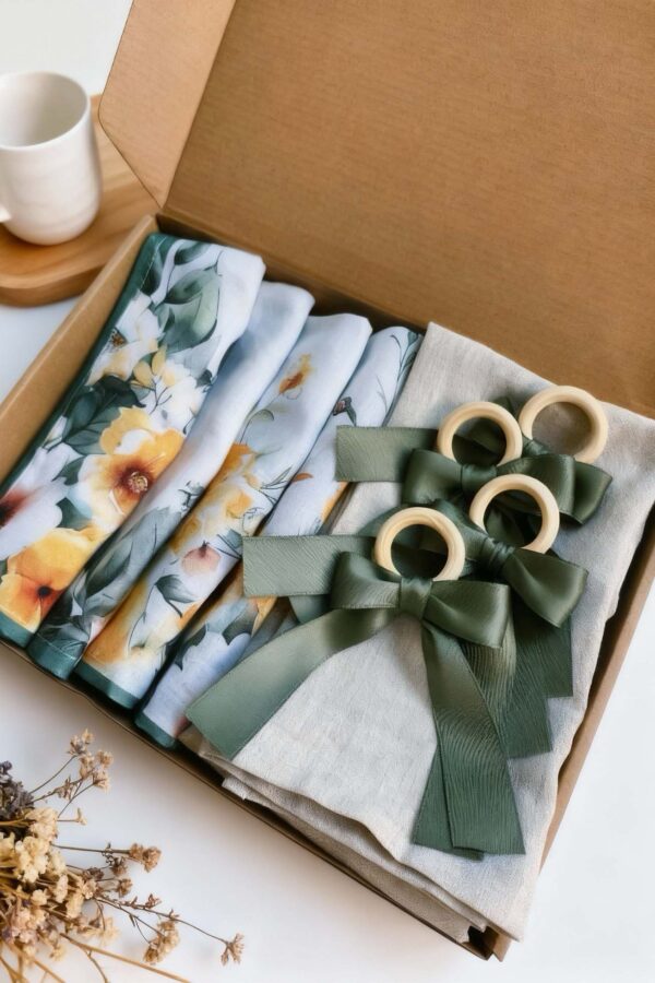 Holiday Linen Gift Set – Winter Bloom