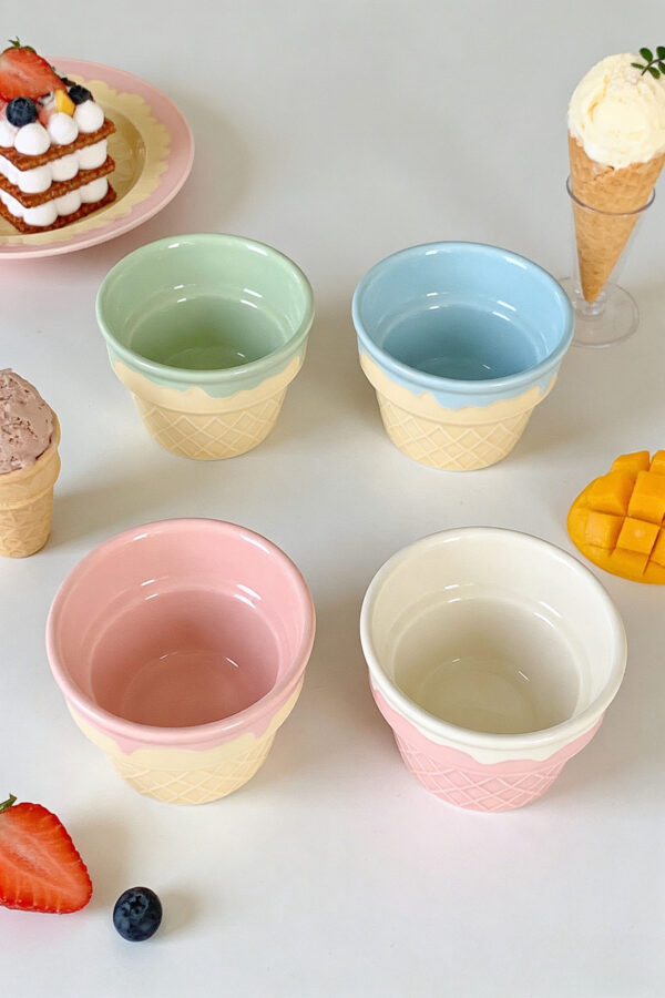 Ice Cream Cone Ceramic Dessert Bowl