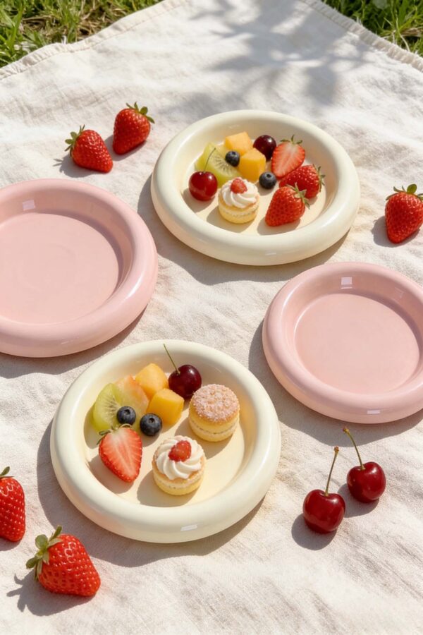 Pastel Dessert Plate Set – Large & Small