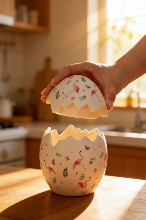 Flamingo Egg Ceramic Storage Jar