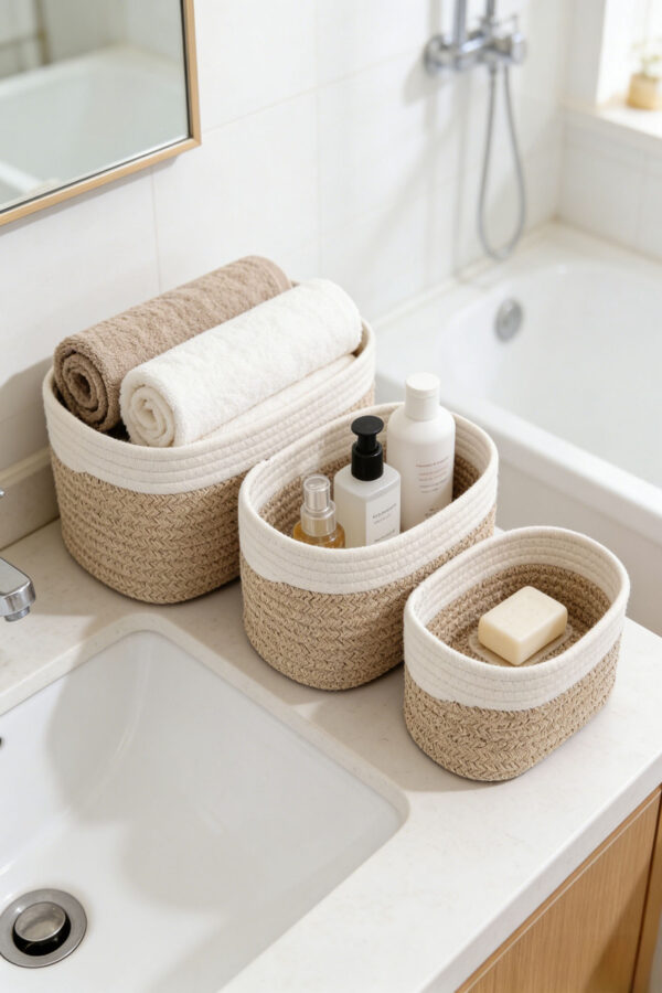 Oval Woven Storage Basket Set (Set of 3)