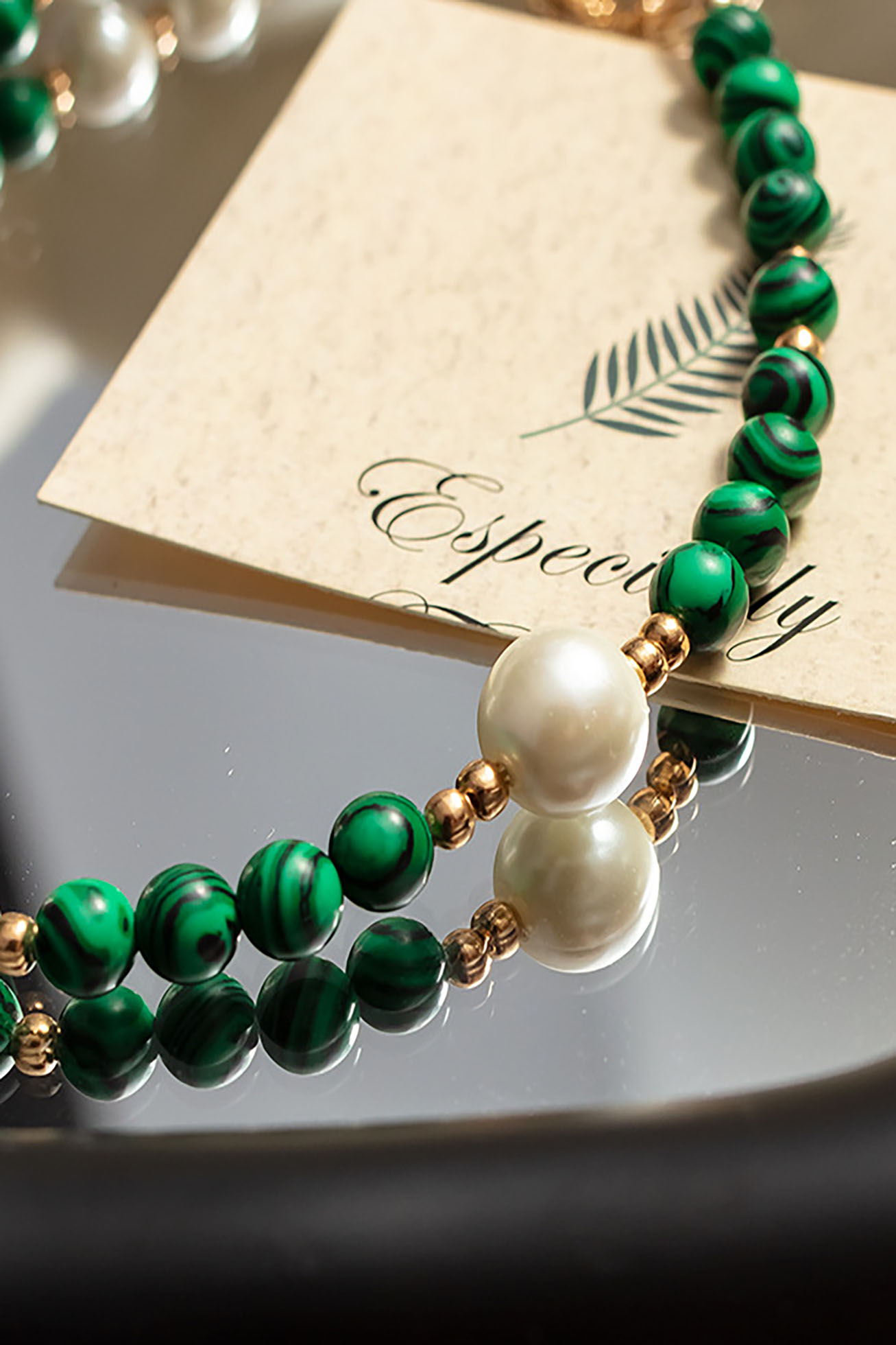 Emerald Pearl Phone Strap - Image 3