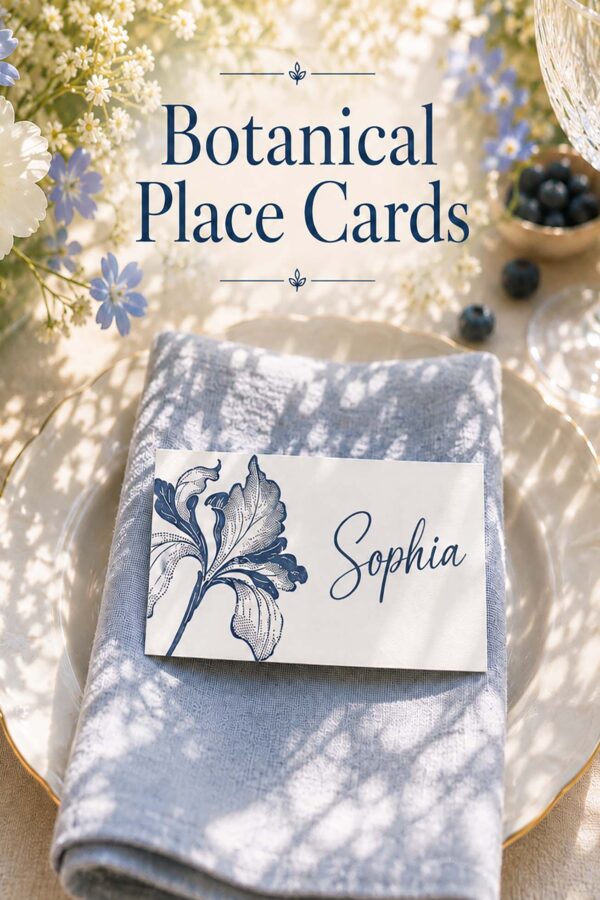 Hand-Stamped Botanical Place Cards